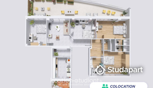 Colocation étudiante Studio &agrave; Toulon (83200)
