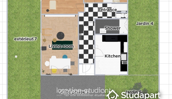 Colocation étudiante Studio &agrave; Troyes (10000)