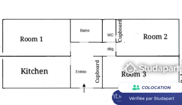 Colocation étudiante T3 &agrave; Troyes (10000)