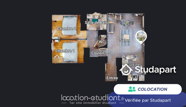 Colocation étudiante Studio &agrave; Vénissieux (69200)