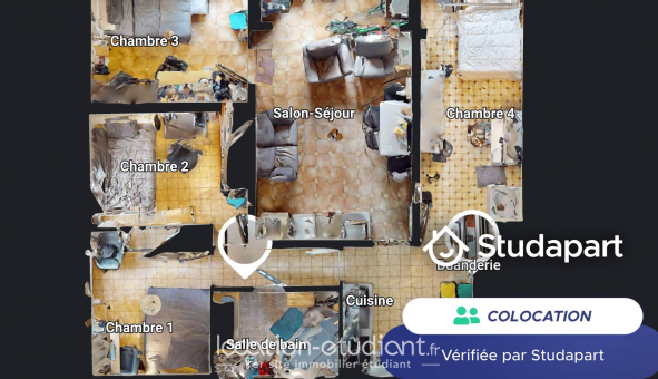 Colocation étudiante Studio &agrave; Vénissieux (69200)