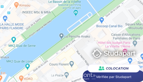 Colocation tudiante T2 à Paris 19me arrondissement (75019)