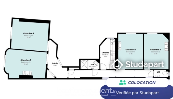 Colocation tudiante T4 à Paris 15me arrondissement (75015)