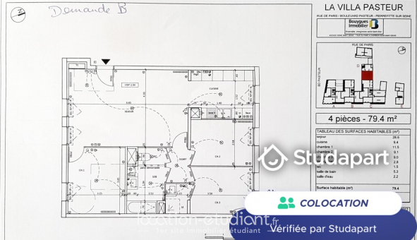 Colocation tudiante T4 à Pierrefitte sur Seine (93380)