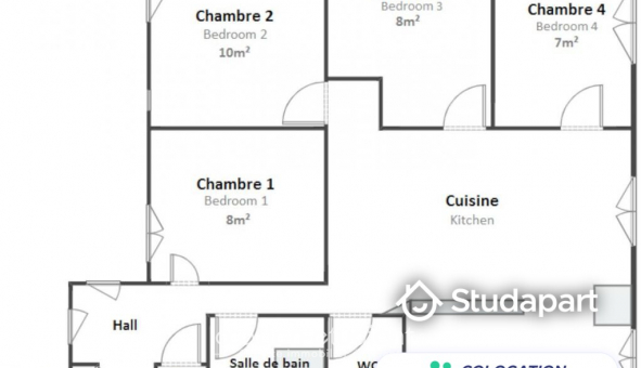 Colocation tudiante T5 à Lyon 7me arrondissement (69007)