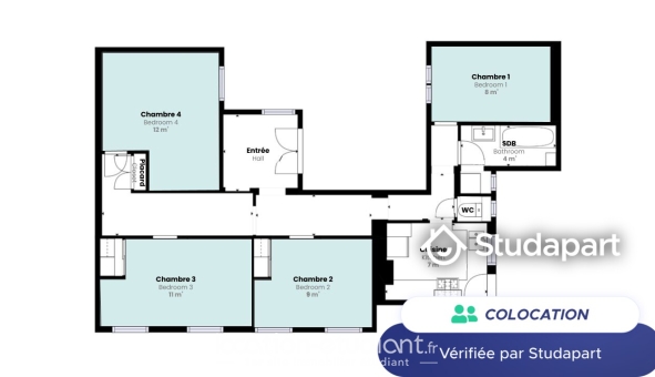 Colocation tudiante T5 à Paris 08me arrondissement (75008)
